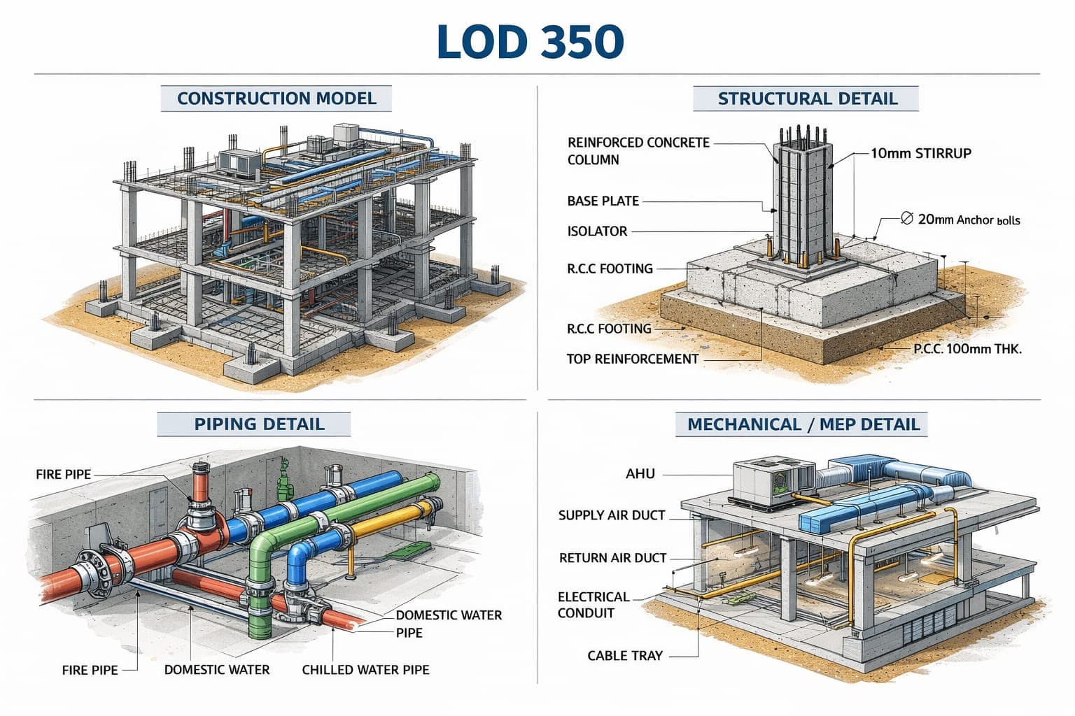 LOD-Based BIM Modeling (Up to LOD 650)